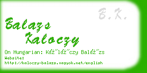 balazs kaloczy business card